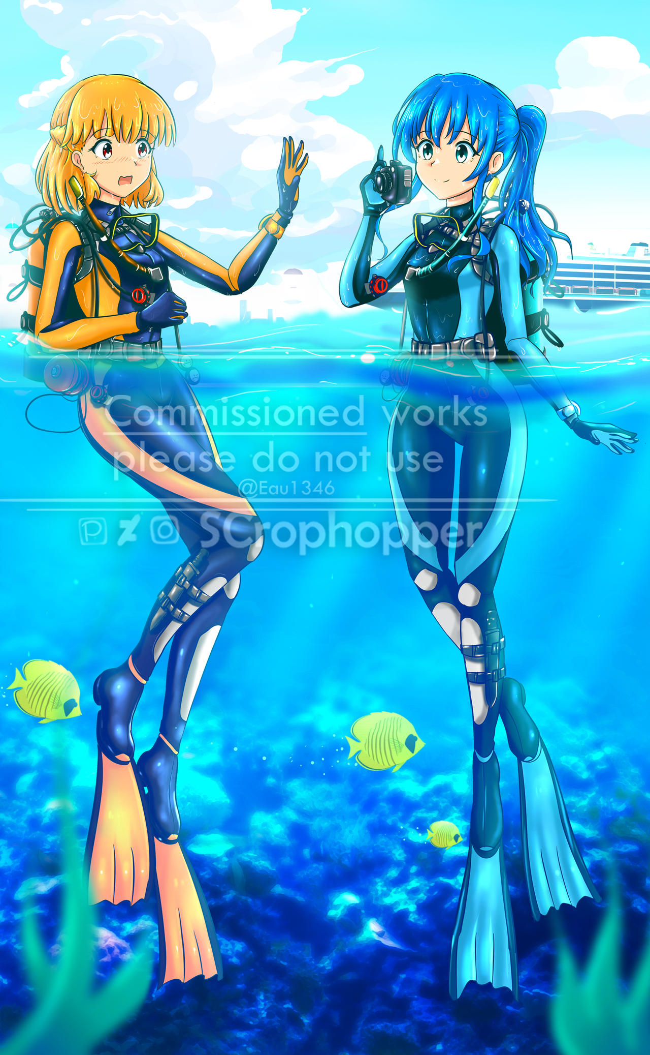 Fixies Characters. Deviantart Fixie and Miselia Diving Together re|Commission by SCrophopper on ...
