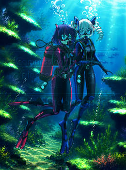 Seele and Bronya Scuba Diving 1/3 | Commission
