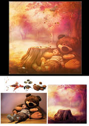 My big bear before and after - photomanipulation