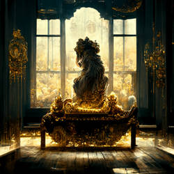 Gold lion throne