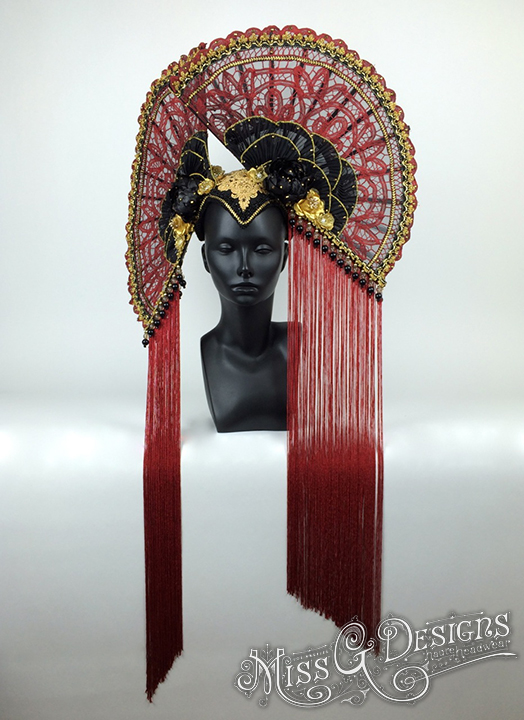 Red Fan Headdress now available on Etsy.