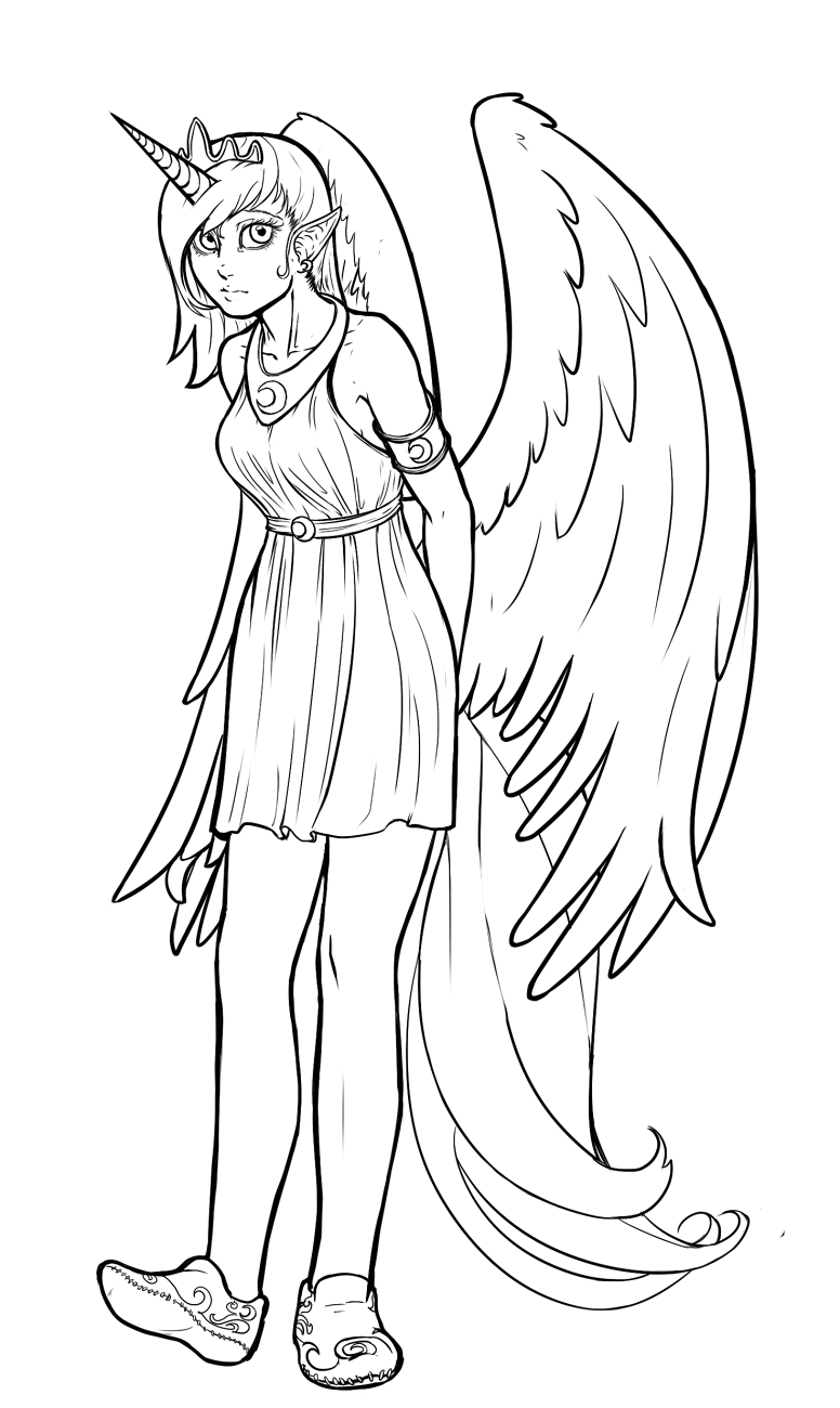 Luna humanized linework