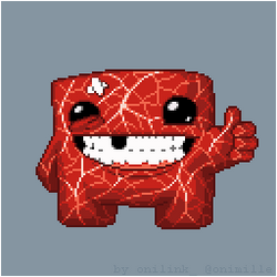 Super Meat Boy with meat texture