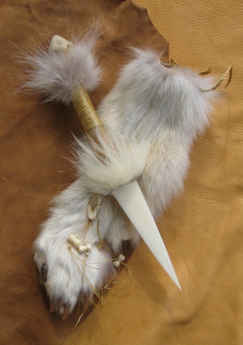 Wolf bone + fur knife 1