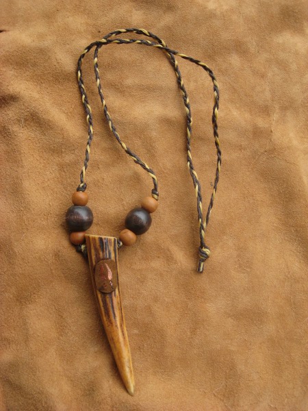 Earthy antler tine necklace