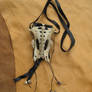 Bone + leather necklace bag 1