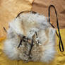 Wolf fur shoulder bag