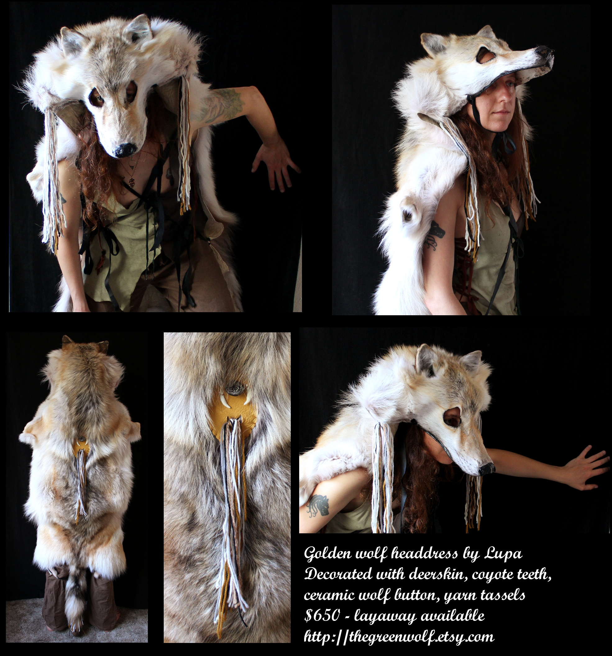 Golden Wolf Headdress by lupagreenwolf on DeviantArt