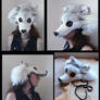Arctic wolf mask with fangs