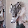 Custom gray wolf headdress