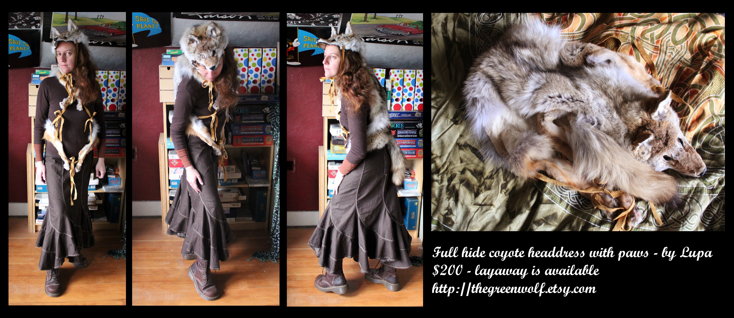 Coyote headdress--with paws!