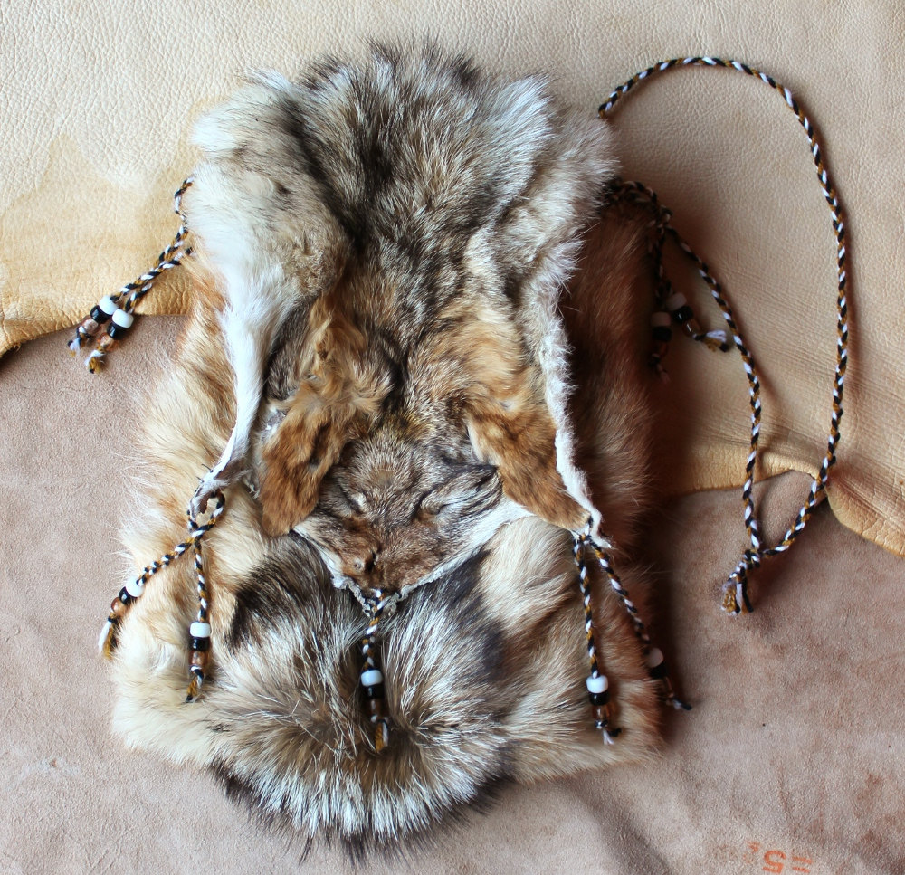 Black backed jackal hide shoulder bag