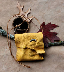 Coyote claw and deerskin pouch