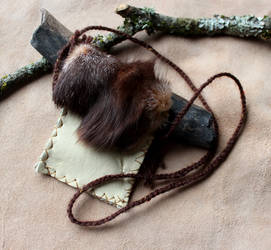 Fox Fur and Deerskin Pouch