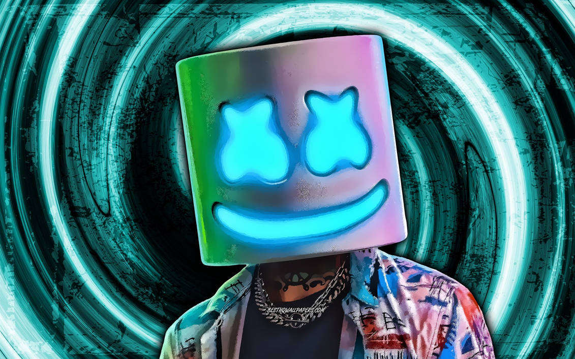 Marshmello Blue Grunge Background Christopher Coms by christiancaron54