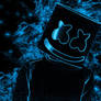 Marshmello American DJ Blue Smoke Silhouette Popul