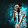 Childish Gambino American Rapper Portrait Blue Sto