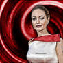 Angelina Jolie Red Grunge Background American Actr