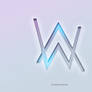 Alan Walker Logo Cut Out 3D Text White Background 