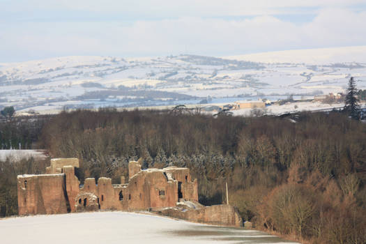 Goodrich Castle in winter