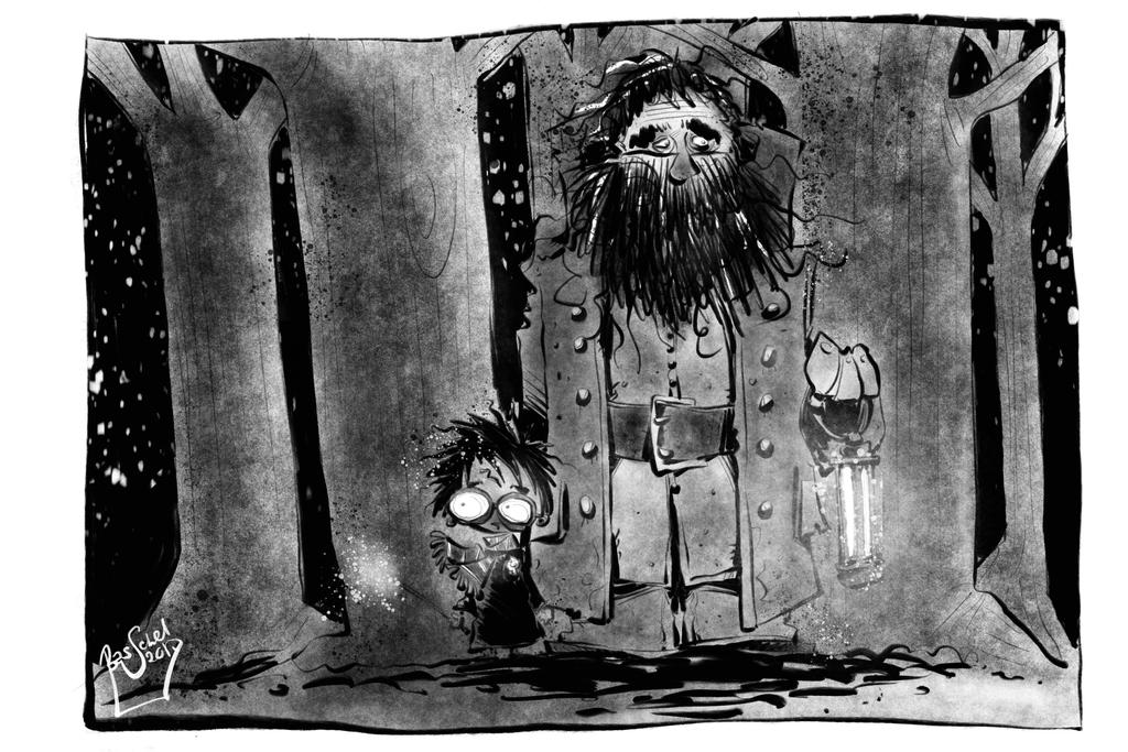 Harry and Hagrid for Inktober