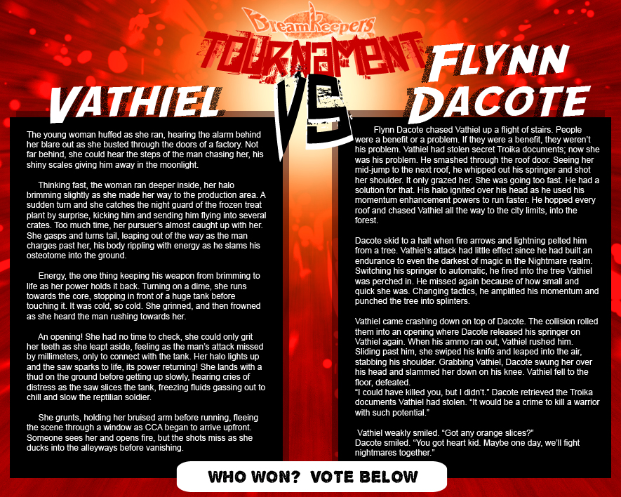 Tournament Match 9: Vathiel vs Flynn by Dreamkeepers
