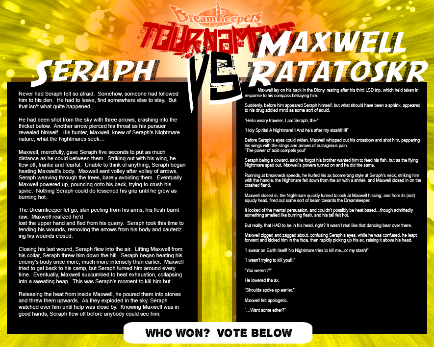 Tournament Match 11: Seraph vs Maxell by Dreamkeepers