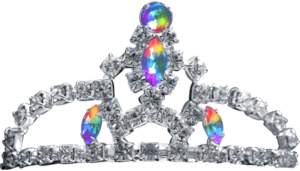 Silver Tiara - Rainbow Jewel
