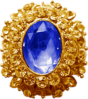 Gold Pendant - Sapphire