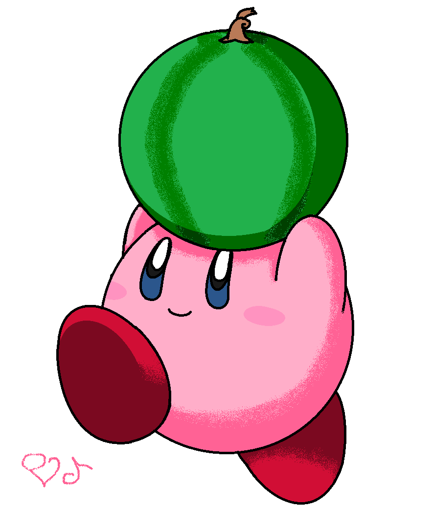 Kirby and watermelon