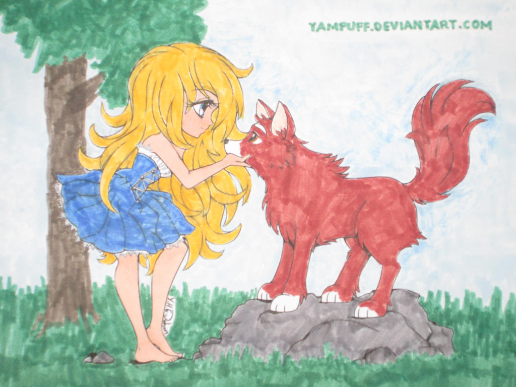 A Girl And Her Wolf