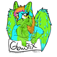 GlowStix Flat color Chibi Badge