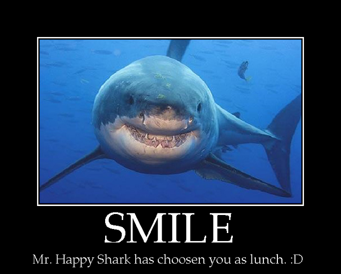 MotivationPoster:Smiling shark