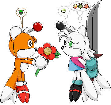 Tails Doll and Cream Doll holding hands (Artist: NebulaBelt_) : r