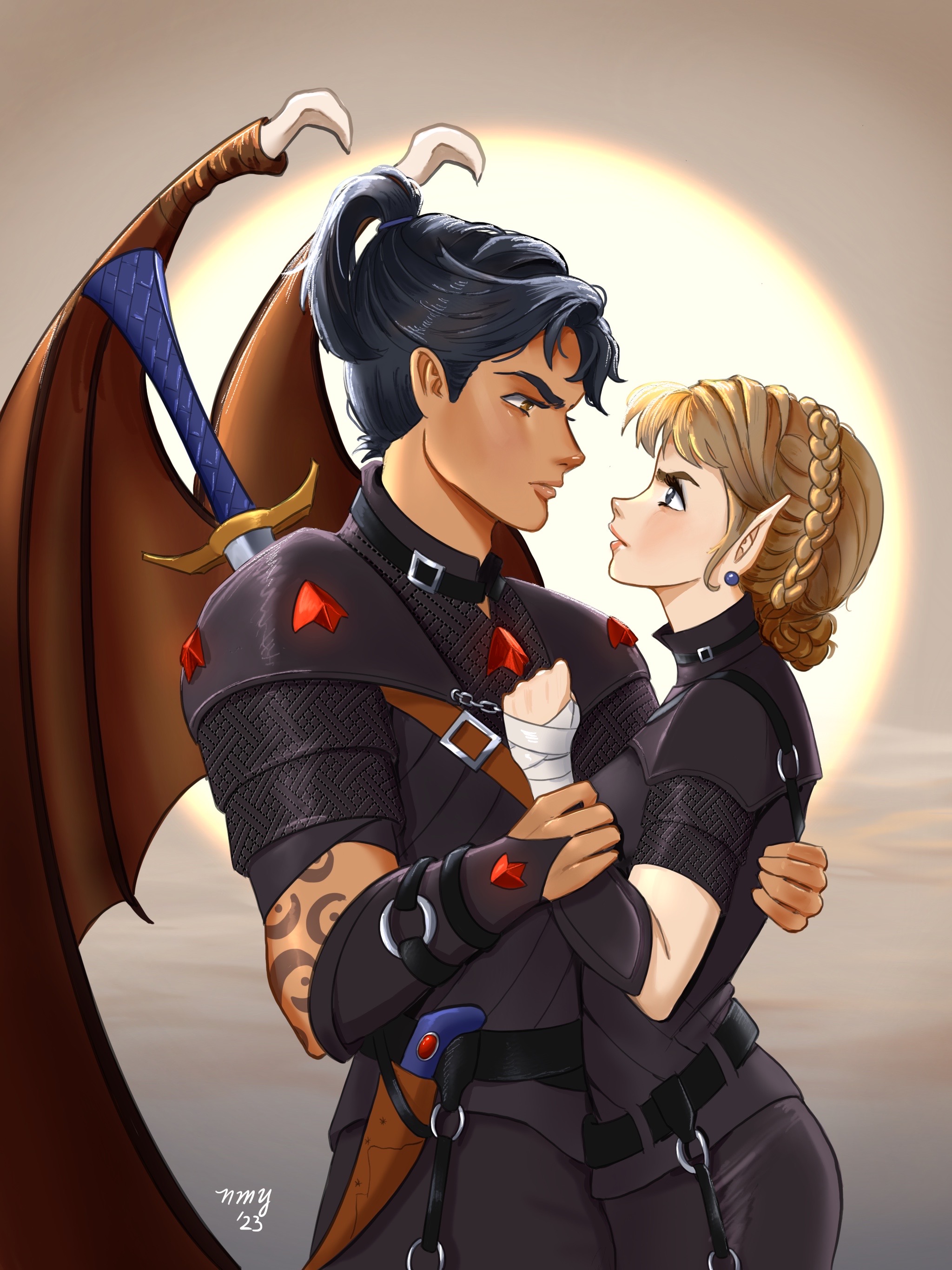 Nesta and Cassian by Meiflowersketches on DeviantArt