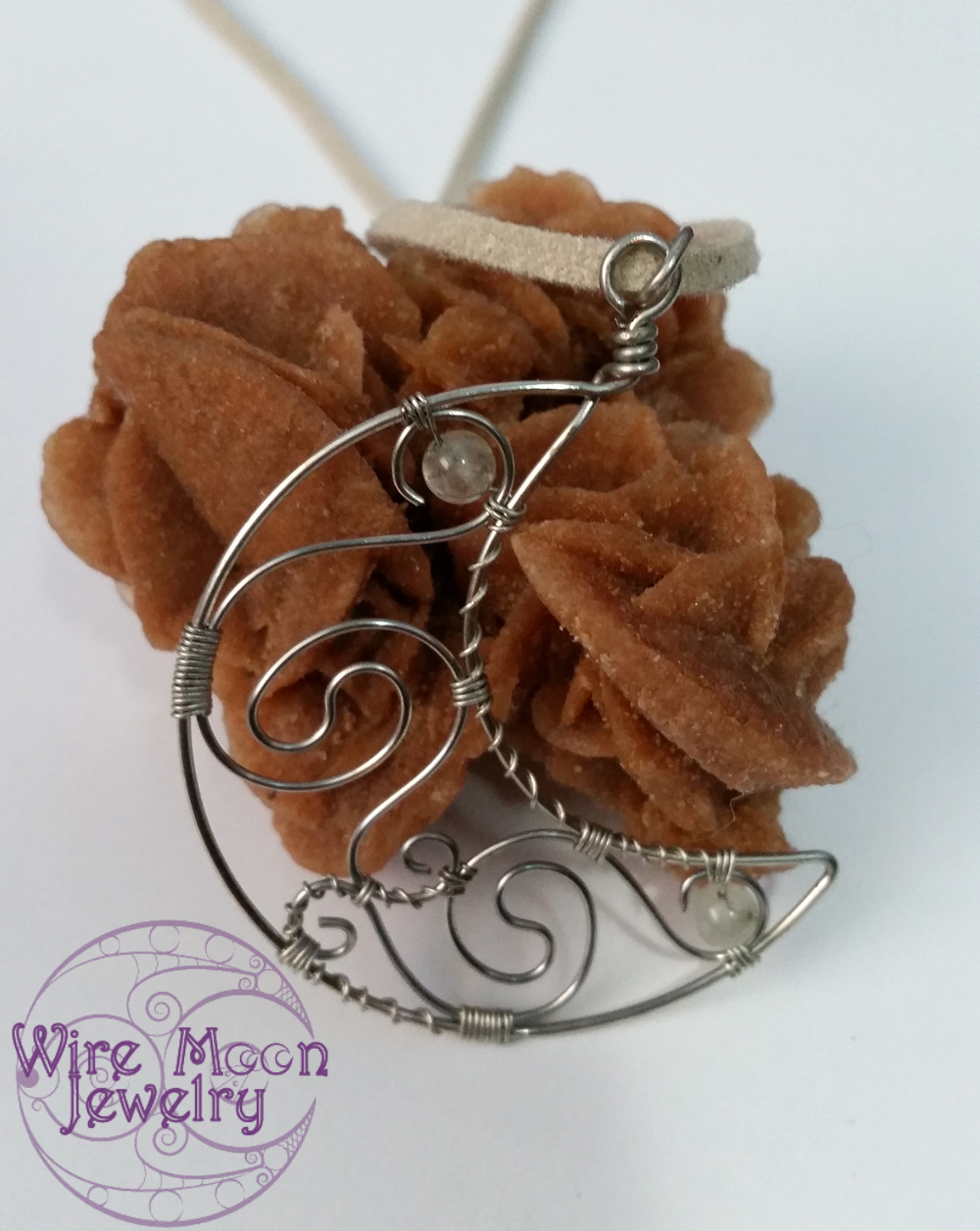 Wire Moon Swirl Necklace