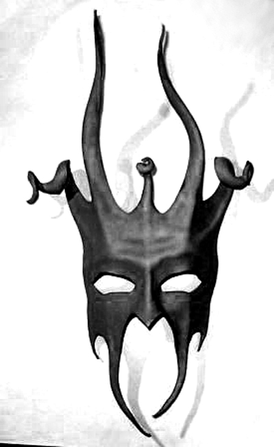 Leather Devil Jester Mask