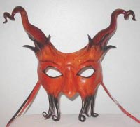 Horned Devil Dude Leather Mask