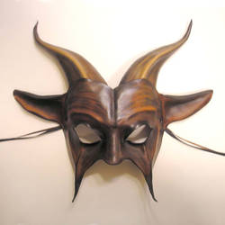 Leather Goat Mask black brown
