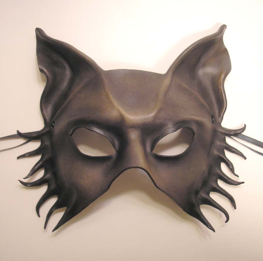 Grey Wolf Fox Dog Leather Mask