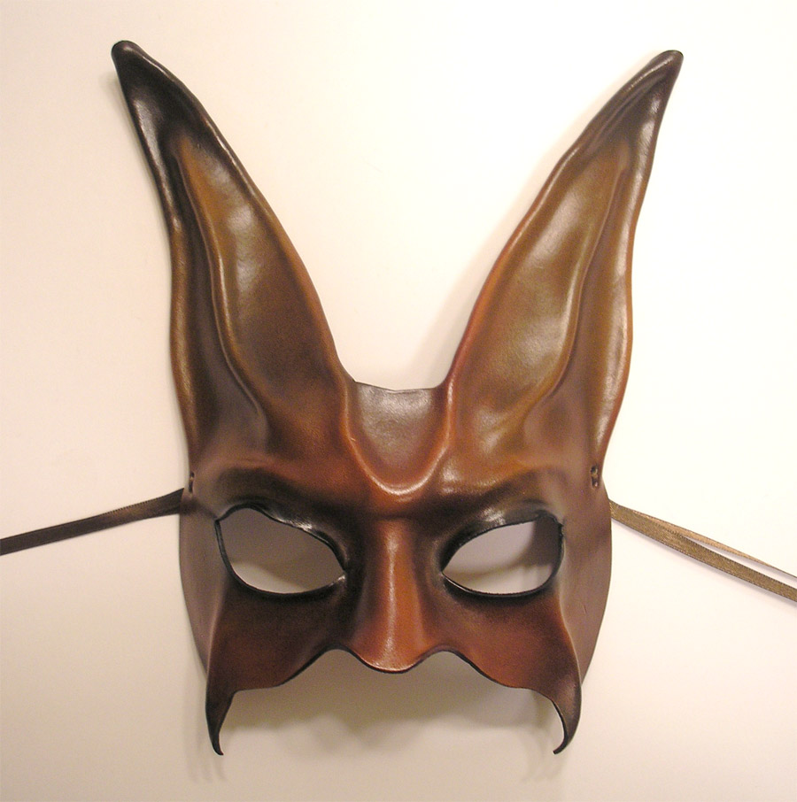 Rabbit Mask in Reddish Brown