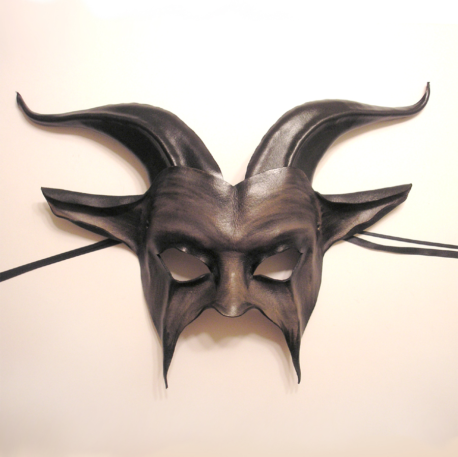 Grey Goat Leather Mask