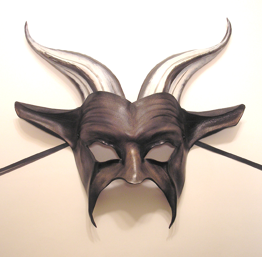 Goat Mask grey white black