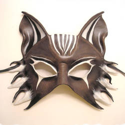 Dark Carnival Wolf Leather Mask - Half Face