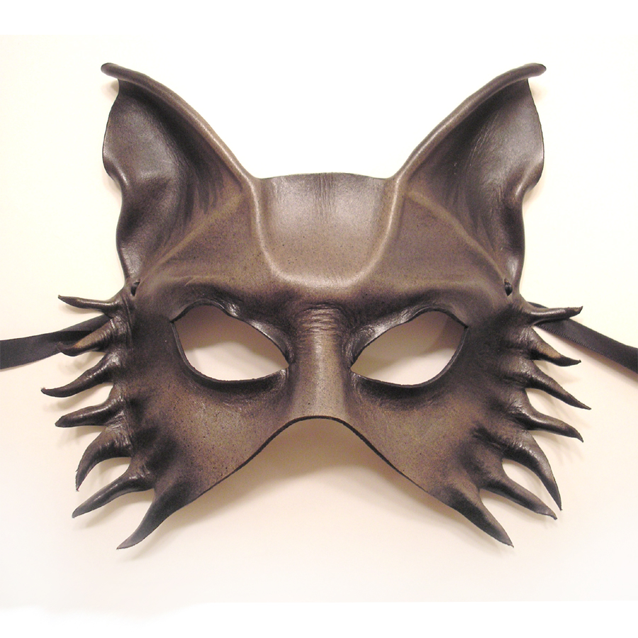 Grey Wolf Fox Dog Leather Mask