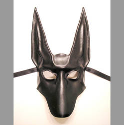 Black Jackal Leather Mask Anubis Egyptian Dog