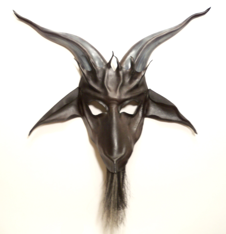 Baphomet Leather Mask stripey beard by Teonova