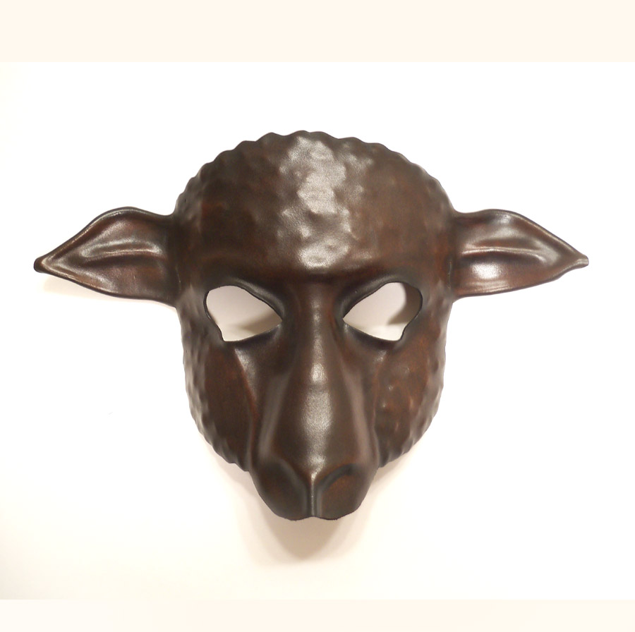 Sheep Leather Mask brown with black