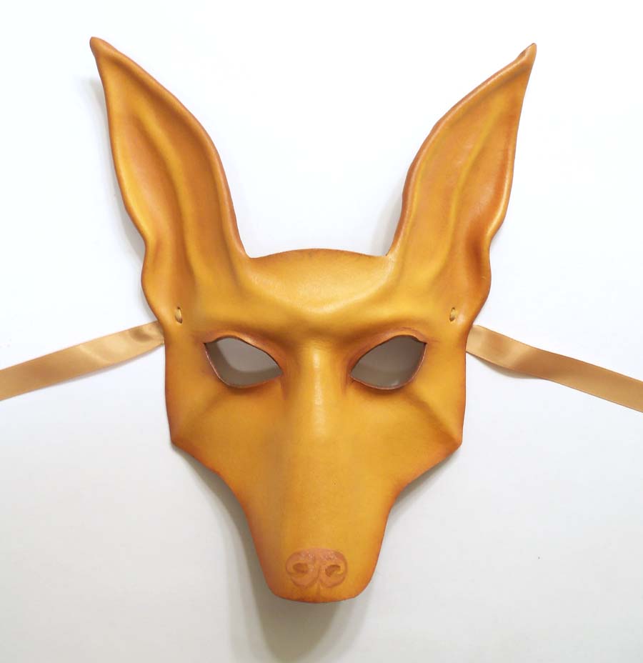 Leather Mask of a Dog  Pharaoh Hound Ibizan Jackal