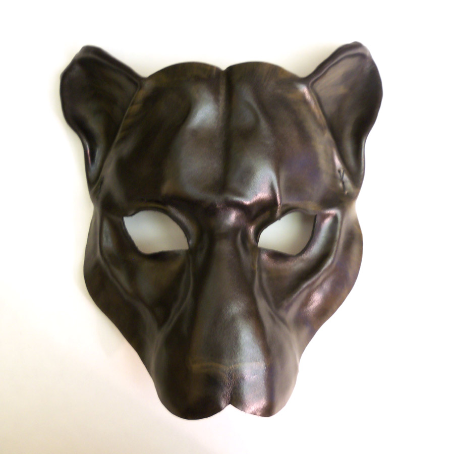 Leather Mask Black Jaguar Leopard Panther